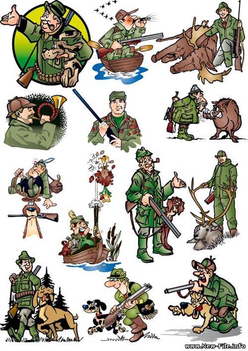 Подборка векторного клипарта "Охота и рыбалка"
