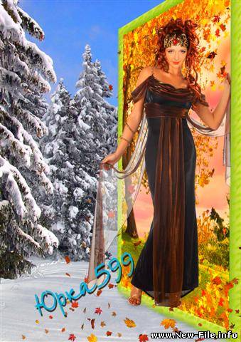 Шаблон фотошоп От осени до зимы-один шаг