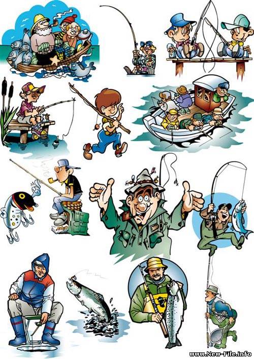 Подборка векторного клипарта "Охота и рыбалка"