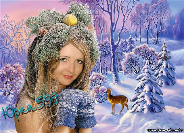 Шаблон фотошоп Внучка лешего