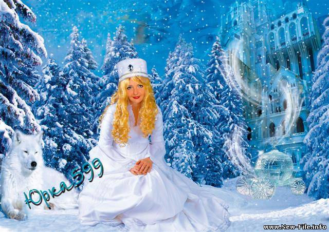 Шаблон фотошоп Во владениях Снежной королевы