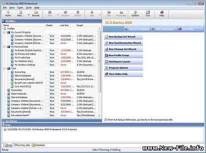 KLS Backup 2008 Professional v4.7.2.0 - Резервное копирование важных файлов и данных на локальные, сетевые диски, CD/DVD диски и FTP-сервера