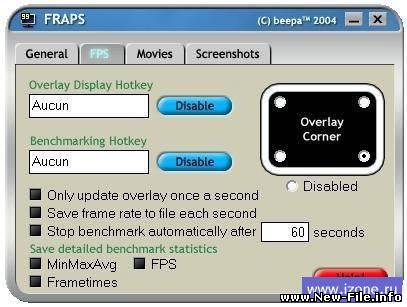 Fraps v2.9.4 - программа для снятия скриншотов и видео из игр.