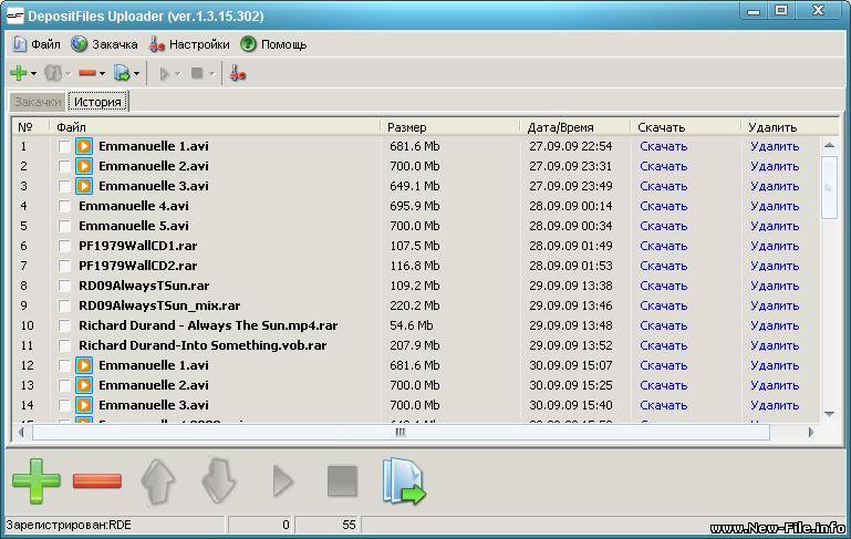 DepositFiles Uploader New 2009 (менеджер загрузки)