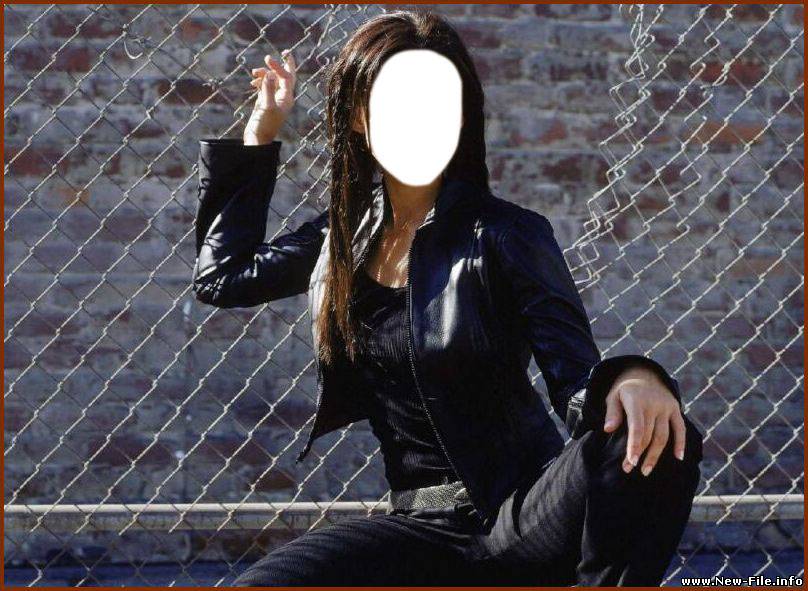 Шаблон для Photoshop – Девушка в чёрном