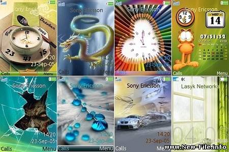 Красивые анимированные темы для Sony Ericsson.