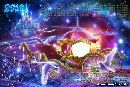 Рамка для фотошопа «Календарь-2010»