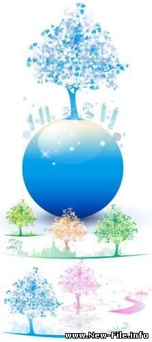 Векторный клипарт - Colorful Vector Tree - Скачать бесплатно