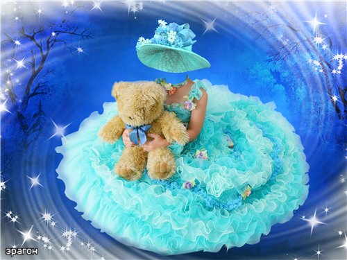 Детский шаблон для фотошопа – Волшебная зима