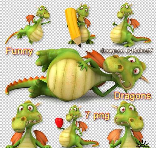 Клипарт "Забавные драконы"