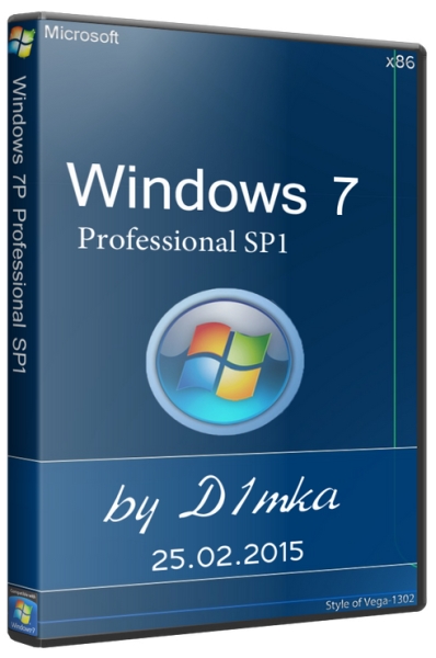 Windows 7 Professional SP1 by D1mka v25.02.2015 (x86/RUS)