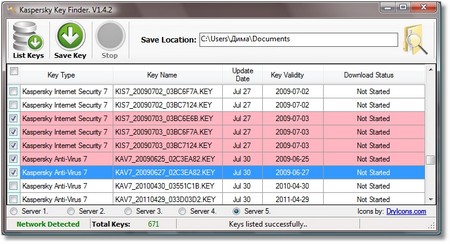 Kaspersky Key Finder 1.4.2-предназначена для поиска и скачки ключей для продуктов от Лаборатории Касперского.