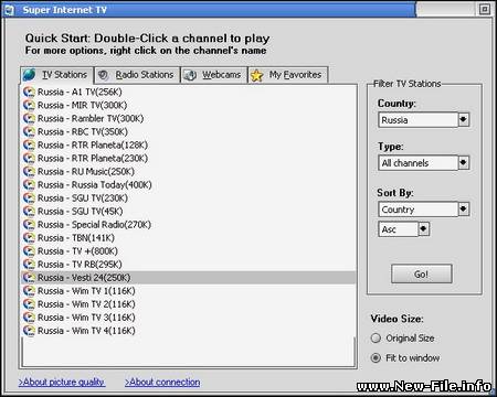 Super Internet TV - программа для просмотра более чем 1900 телеканалов со всего мира, а также прослушивания более 5000 радиостанций