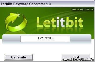 LetitBit Password Generator v.1.4 Программа для генерации паролей к премиум аккаунтам LetitBit