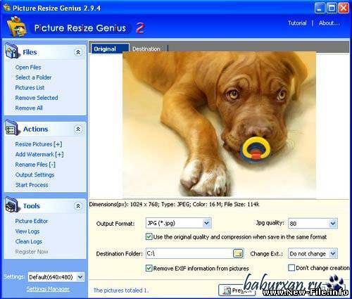 Picture Resize Genius - отличная программа для изменения размеров целой группы фотографий, изображений и рисунков!