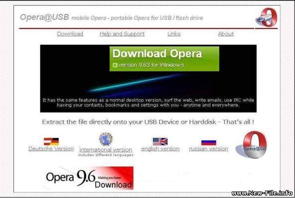 Opera_USB 9.63 RUS portable- новая версия для переносных устройства хранения данных, полностью автономная работа, не оставляет следов